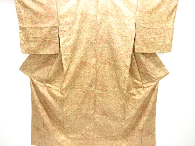 草花に宝尽くし模様本場大島紬着物（染）